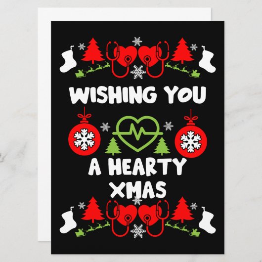 心臓病クリスマス医療スタッフのギフト (正面/裏面)