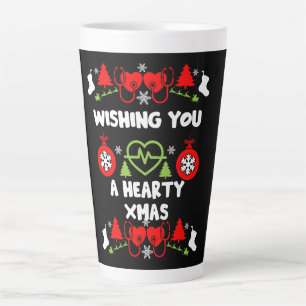 心臓病クリスマス医療スタッフのギフト カフェラテマグ