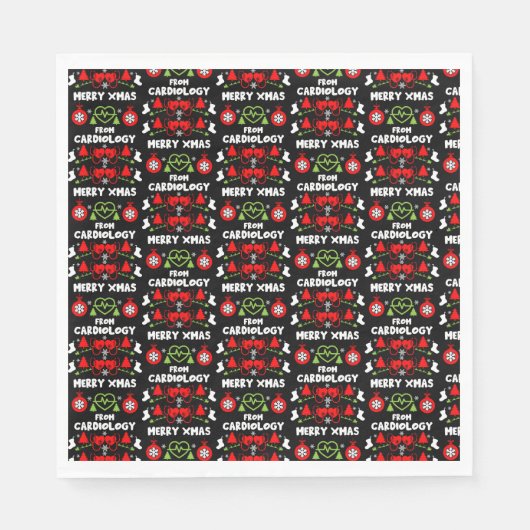 心臓病クリスマス医療スタッフのギフト スタンダードランチョンナプキン (正面)