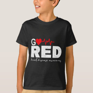 心臓病啓発キャンペーン Go Red For Heart Disease Awareness 赤を着 Tシャツ