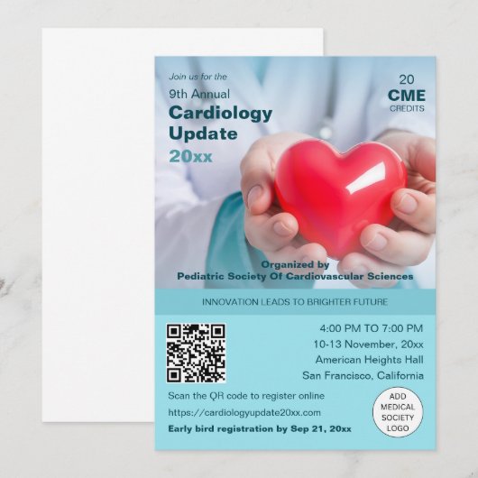 心臓病学会 招待状 (正面/裏面)