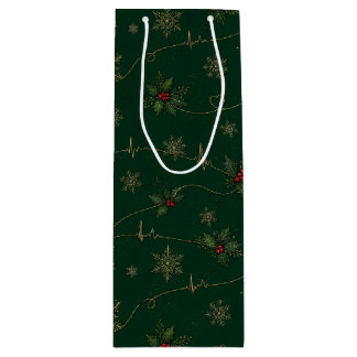 心臓病学EKGECG心電図クリスマスバッグ ワインギフトバッグ