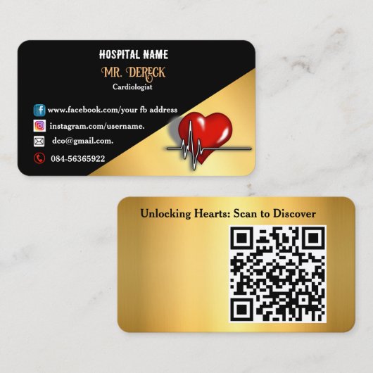 心臓病専門医 名刺 (正面/裏面)