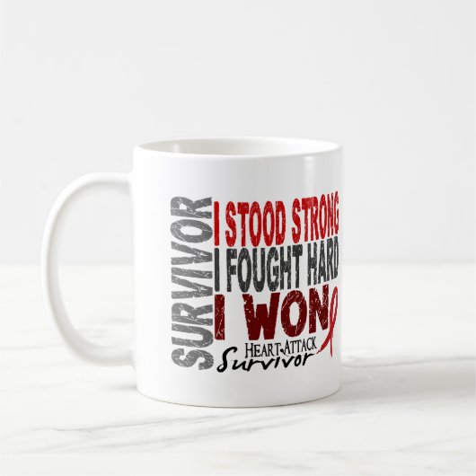 心臓発作の生存者4の心臓病 コーヒーマグカップ (左)