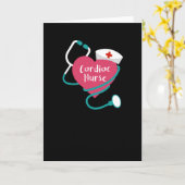 心臓看護師バレンタインデー聴診器ハートRN カード (黄色い花)