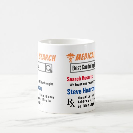 心臓科おもしろい学者検索ギフトマグ コーヒーマグカップ (中央)