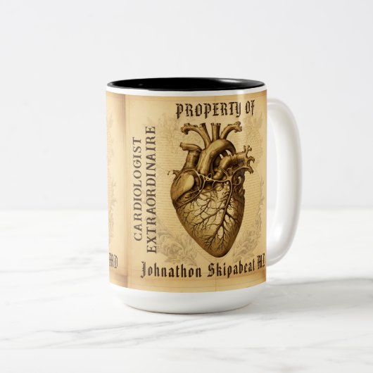 心臓科カスタム学者マグへの贈り物 ツートーンマグカップ (正面右)