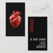 心臓科ハート医モダンはっきりした 名刺 (正面/裏面)