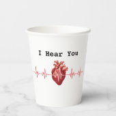 心臓科ハート医師心臓科エコーデザイン 紙コップ (裏面)