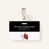 心臓科医の医療名バッジテンプレート バッジ (裏面クリップ)