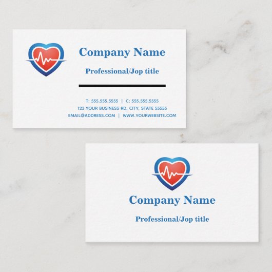心臓科医  名刺 (正面/裏面)