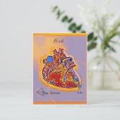 心臓 ハート人体のカラフルな ポストカード (スタンド正面)