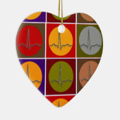 心臓QRSのポップアート セラミックオーナメント (右)