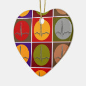 心臓QRSのポップアート セラミックオーナメント (左)