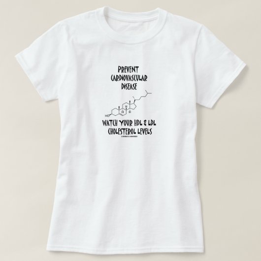 心血管疾患の予防ウォッチHDL & LDL T-S Tシャツ (デザイン正面)