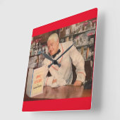 心読バー スクエア壁時計 (傾斜)