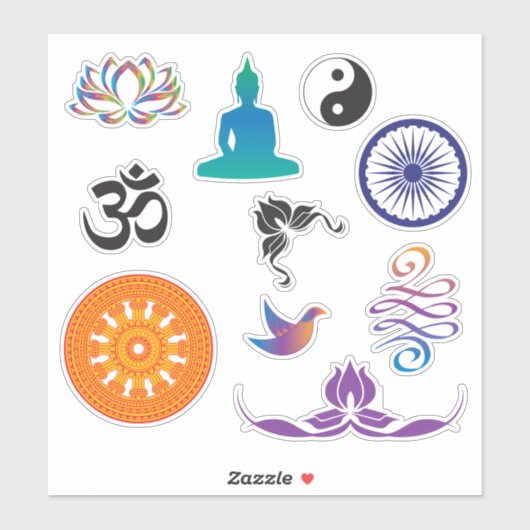 心遣いと仏像 シール (シート)