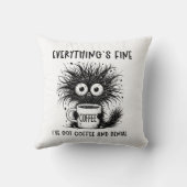 心配おもしろいな猫のコーヒ素晴らしー クッション (裏面)