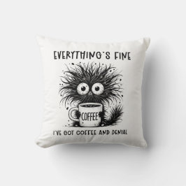 心配おもしろいな猫のコーヒ素晴らしー クッション