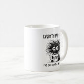 心配おもしろいな猫のコーヒ素晴らしー コーヒーマグカップ (正面右)