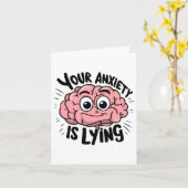 心配がウソだ！不安な漫画のステッカー カード (黄色い花)