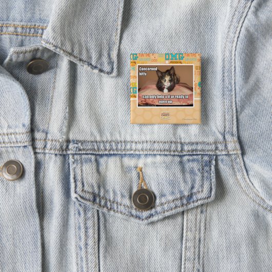 心配した子猫 缶バッジ (インサイチュ)