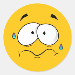 心配した黄色いEmoji ラウンドシール