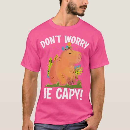 心配しないでキャピーおもしろいデントCapybara恋人Pu Tシャツ (正面)