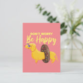 心配しないでハッピードシュント引用文イラストレーション シーズンポストカード (スタンド正面)