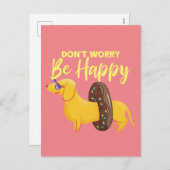 心配しないでハッピードシュント引用文イラストレーション シーズンポストカード (正面/裏面)