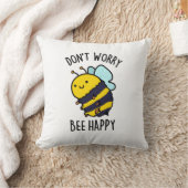 心配しないでハッピービーおもしろいパン クッション (ブランケット)
