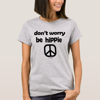 心配しないでヒッピー絞り染めティーブルーレディース Tシャツ