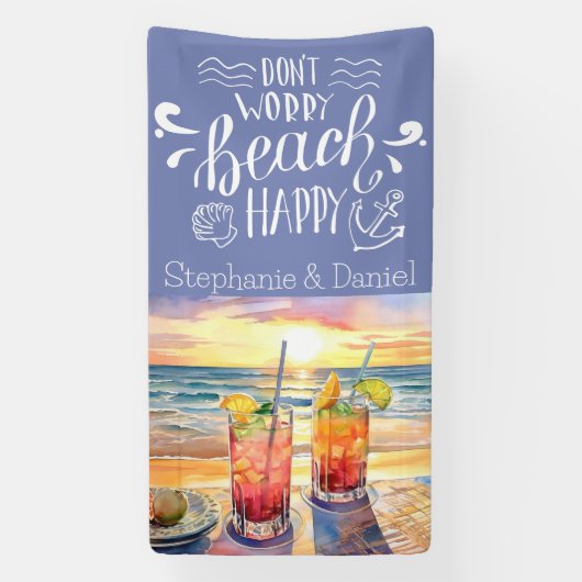 心配しないでビーチハッピークルーズドア 横断幕 (縦)