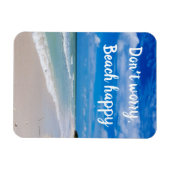 心配しないでビーチ幸せ マグネット (横)