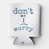 心配しないでビールハッピータイポグラフィ 缶クーラー (正面)