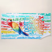 心配しないでビールハッピービーチタオル ビーチタオル (正面)