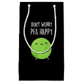 心配しないでピーおもしろいハッピーピープンダークBG スモールペーパーバッグ (正面)