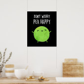 心配しないでピーおもしろいハッピーピープンダークBG ポスター (キッチン)