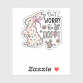 心配しないでホッピーハッピーイースターラビットバニーギル シール (シート)