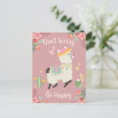 心配しないでラマ ポストカード (スタンド正面)