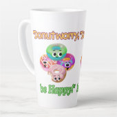 心配しないで幸せになる カフェラテマグ (左アングル)