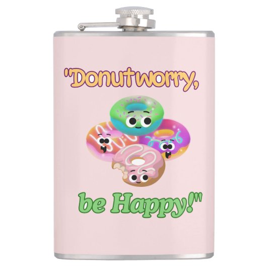 心配しないで幸せになる フラスク (正面)