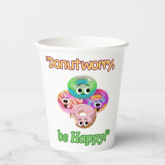 心配しないで幸せになる 紙コップ (正面)