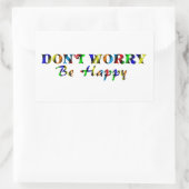 心配しないで幸せになる 長方形シール (バッグ)