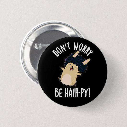 心配しないで髪の毛をピーおもしろいパンプンダークBG 缶バッジ (正面&裏面)