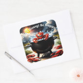 心配しないで、クロウフィッシュを幸せに スクエアシール (封筒)