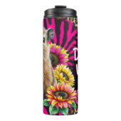 心配しないで、ケープする – かわいいカピバラひまわり タンブラー (正面)