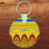 心配しないで ハッピー アート プリント デザイン キーホルダー (正面)