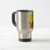 心配しないで ハッピー アート プリント デザイン トラベルマグ (正面左)