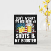 心配しないで、両方のワクチンとブースターを接種済みだよ カード (黄色い花)